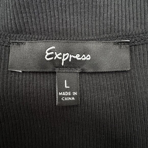 Y2K Express Black Sequin Front Ribbed Tank Top Women’s L SPARKLY SUMMER GRUNGE - Picture 6 of 8